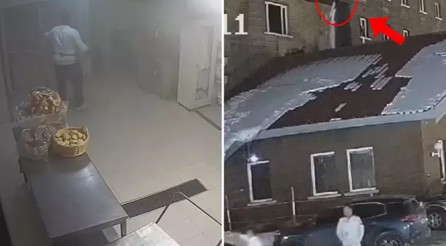 New footage of the disaster in Kartalkaya! They escaped without using the fire extinguisher in front of them.