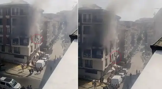 Fire horror in a 5-story building! Two people who jumped from the 3rd floor crashed onto the concrete.