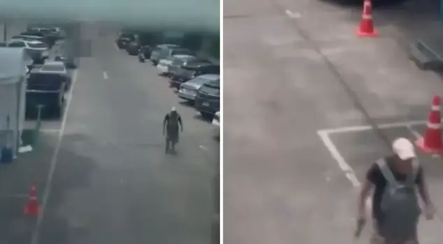 He calmly walked away from the scene after killing five people in the market.
