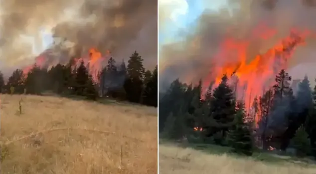 This time, flames have risen from Çankırı! They are spreading due to the wind's effect.