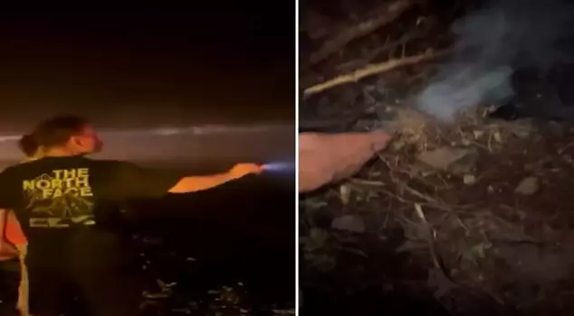 The suspect attempting to set fire to the forest in Bursa was caught red-handed.