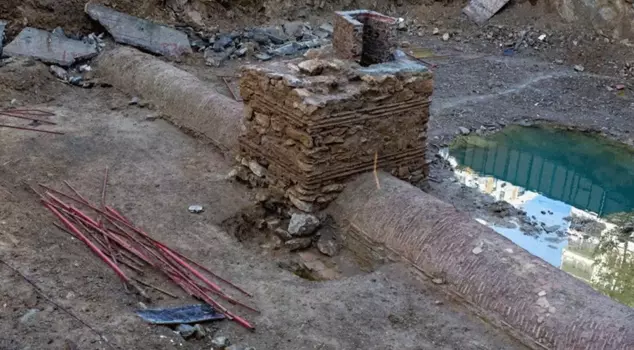 A water channel from the Byzantine period was found during drilling work in Kocaeli.