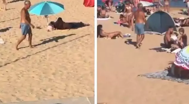 The President of Portugal was seen like this at a public beach.