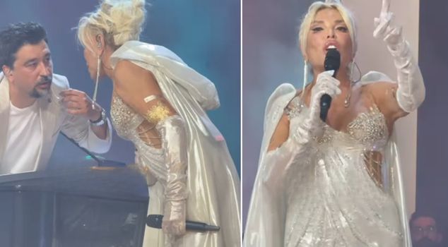 Ajda Pekkan couldn't handle the mishaps on stage! Her dissatisfaction was reflected on her face.