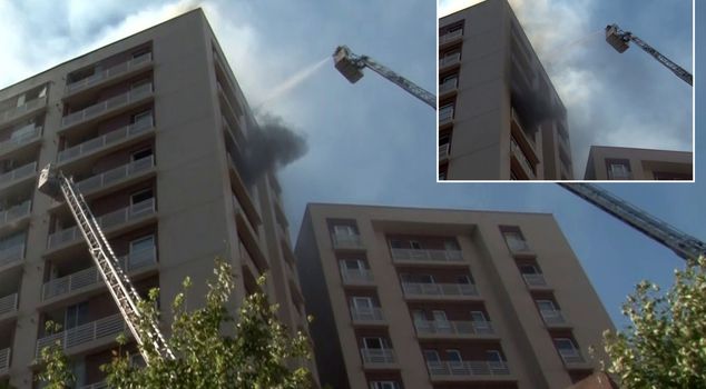 في باججيلار، حريق مخيف في مبنى مكون من 15 طابقًا