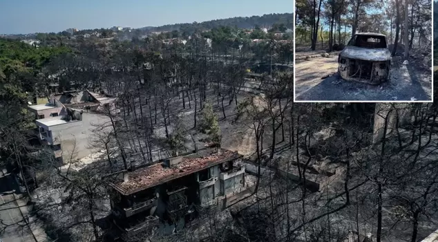 The fire in Çanakkale has been completely brought under control, leaving behind this scene.