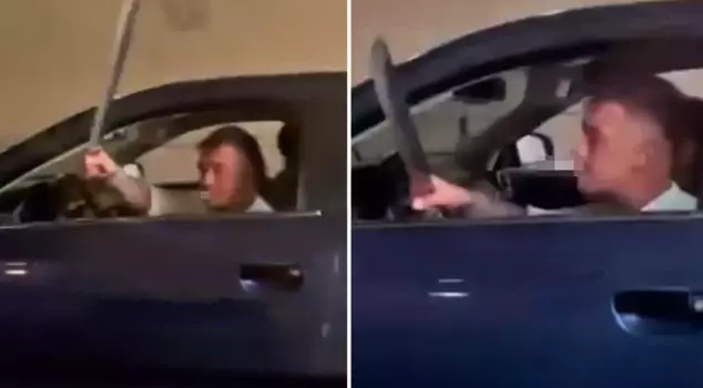 He threatened with a switchblade in traffic.