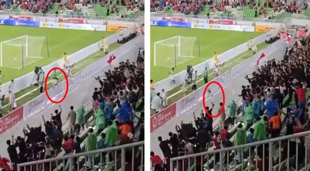 During the celebration of the goal, he fell into the void from a height of 3 meters.