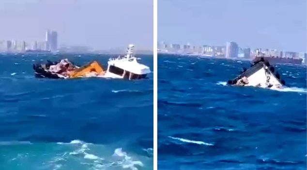 إغراق سفينة نتيجة عاصفة قوية في إسطنبول! تم إنقاذ 4 أشخاص.