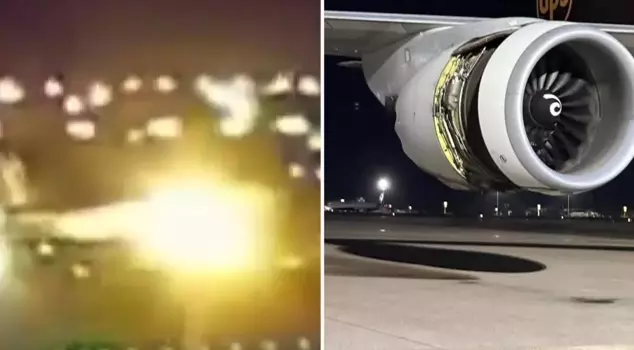 The cargo plane narrowly avoided disaster during its landing at the airport.