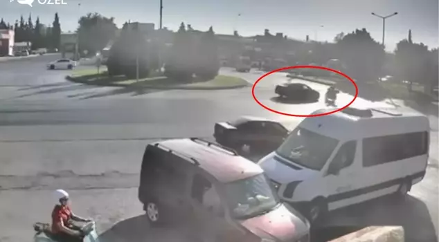 The motorcycle rider hit by the car was dragged for meters.