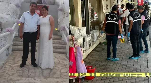 The police officer stormed his wife's workplace and opened fire.