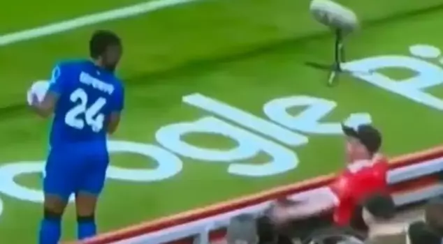 The disabled fan who launched a racist attack on the Black football player caused the match to be stopped.