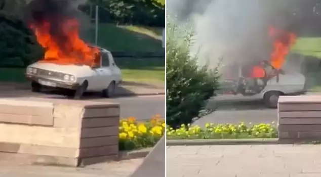 The prosecutor's office has launched an investigation regarding the burning of a white Toros in front of the Turkish Grand National Assembly (TBMM).