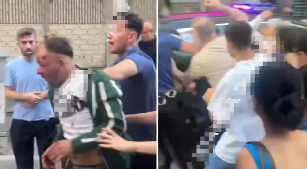 The man who stabbed the woman 15 times was beaten by the locals with kicks and punches.