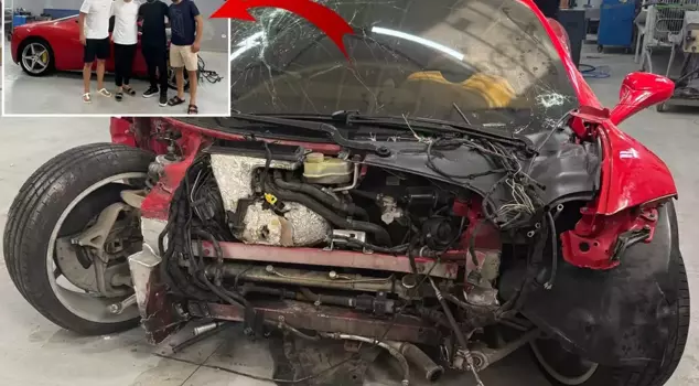 The wrecked Ferrari worth 15 million was sold to the football player.