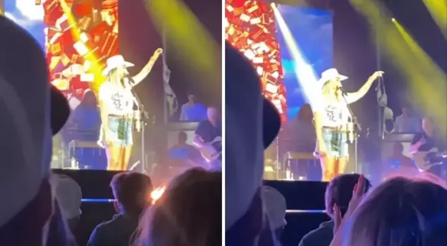 Famous singer's interesting reaction to a fan who threw a bra at her on stage.
