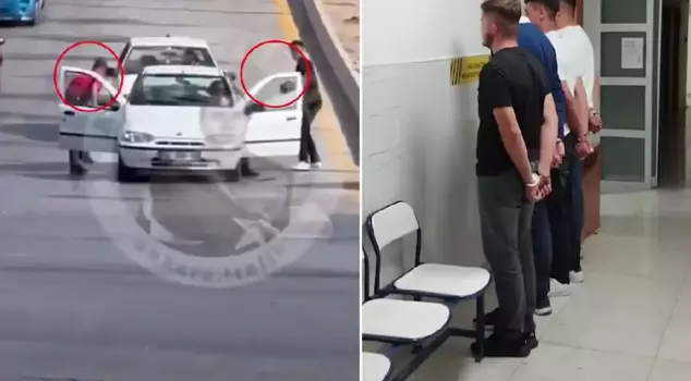 The asphalt bullies who seriously injured the elderly man with a sword have been arrested.