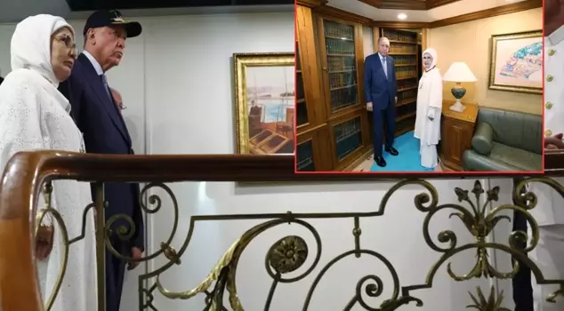 President Erdoğan visited the Savanora Yacht with Emine Erdoğan.