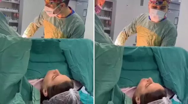 The woman in labor gave a bombastic answer to the question, 