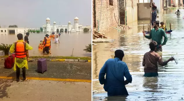 India released excess water from its dams, causing floods in Pakistan: 22 dead.