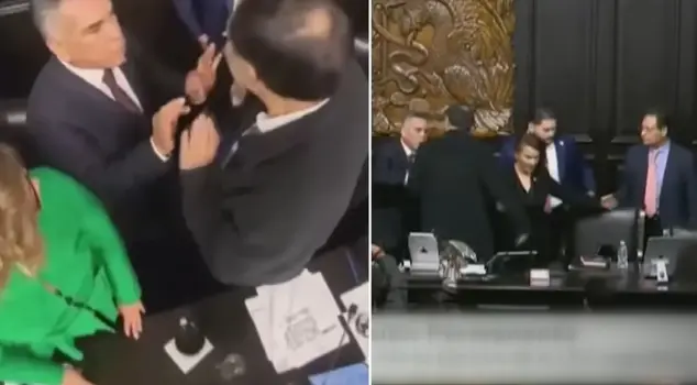Fight in the Mexican Senate! Opposition leader punched the president.