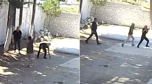 The mayor broke a stick on the back of the officers.
