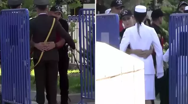The striking image from the ceremonies at Anıtkabir: Soldiers' uniforms were searched.