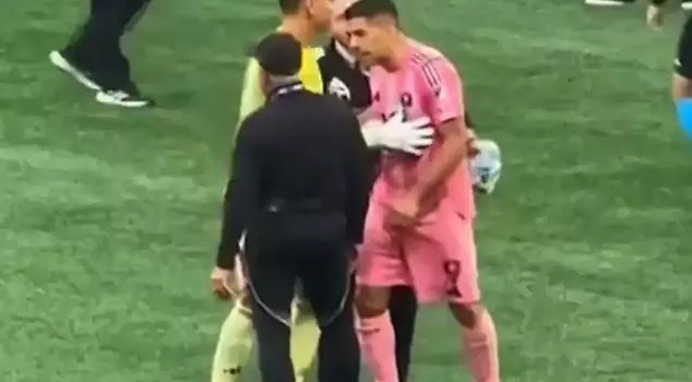 He threw a punch and spat! Luis Suarez caused chaos in the cup match.