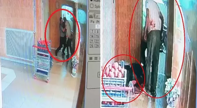 Shocking image: The unfortunate man was killed beside his wife.