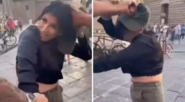 The pregnant woman didn't hold up! The pickpocket was caught red-handed.