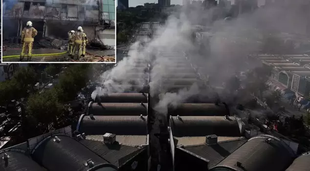 A major fire in the heart of Istanbul! 17 businesses were severely damaged.