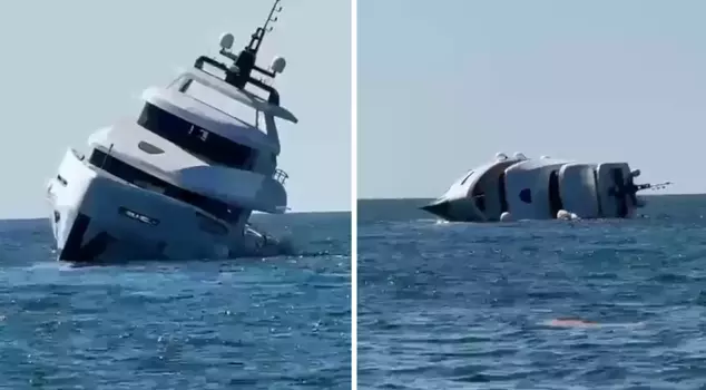 The luxury yacht, completed and delivered to its owner, sank within 15 minutes.