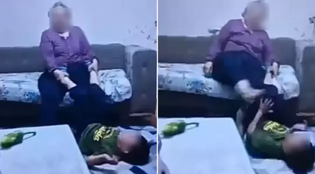 The grandmother, who assaulted her grandson while her son was at work, was taken into custody.