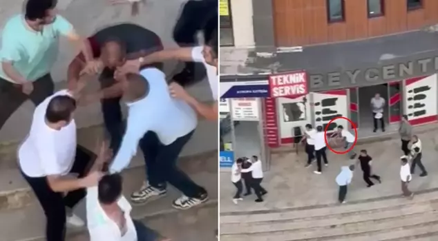 Dozens of people started fighting each other with kicks, punches, and chairs.
