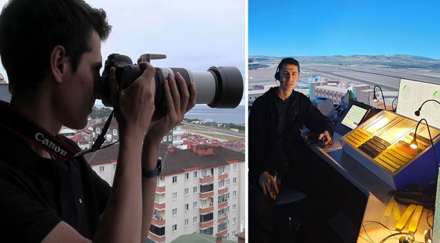 The university student Alperen's passion for airplanes; chasing his dream from the balcony to the tower.
