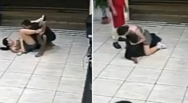 The country is talking about these images! The young woman did not let the thief get away.