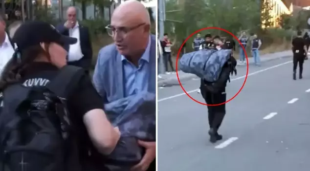 CHP member Mahmut Tanal couldn't stand it when he saw the condition of the female police officer.