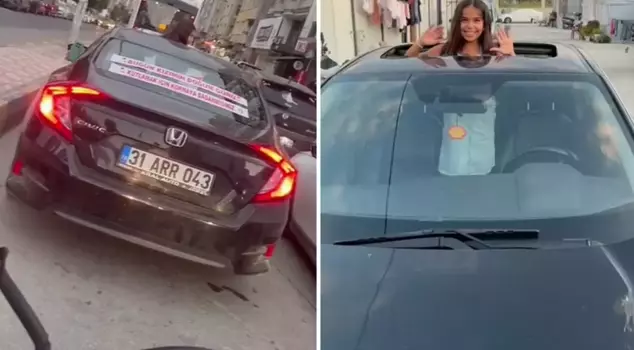 She celebrated her daughter's birthday with a message written on the back of her vehicle for the whole city to see.