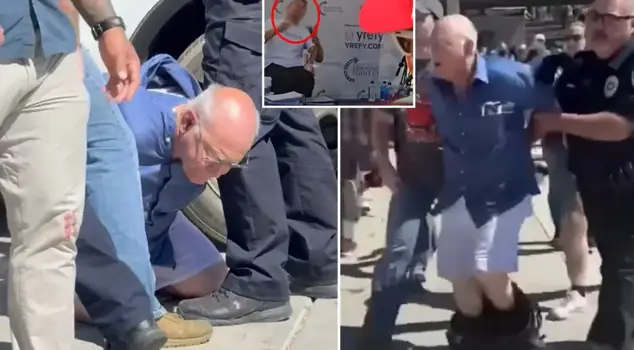The attacker who hit the American activist from 180 meters away was caught red-handed.