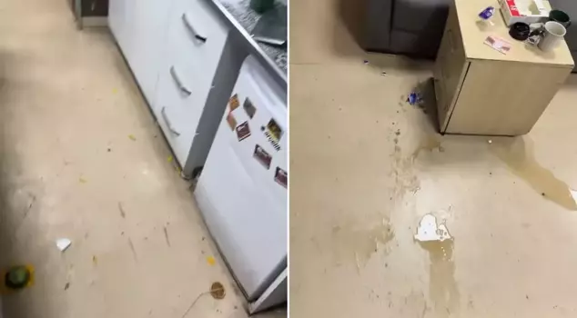The father and son assaulted the doctor with a toaster.