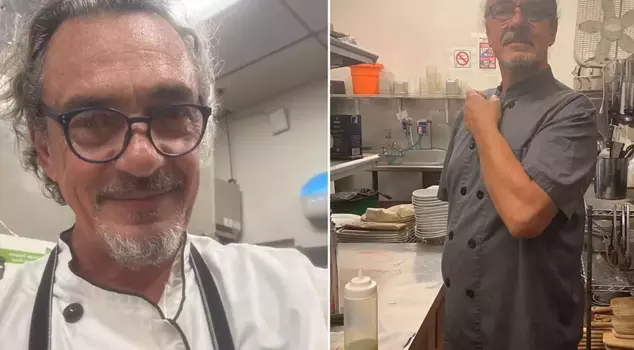The famous chef robbed three banks on the same day.