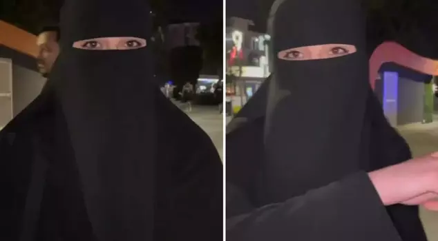 The woman in the shawl, showing two different images next to her, rebelled.