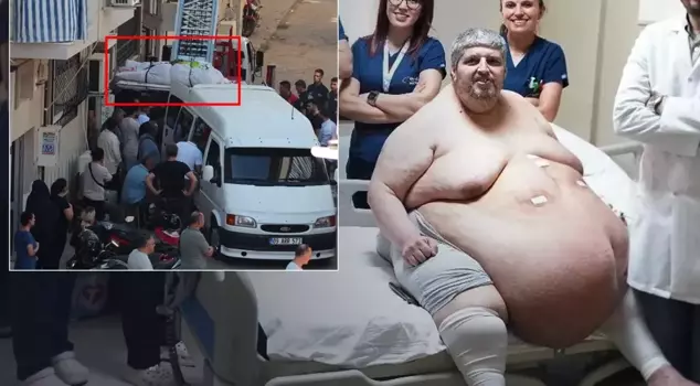 The image is from Turkey! This is how they carried the 310-kilogram coffin out of the house.