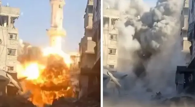 Israel has destroyed the mosque in Gaza.