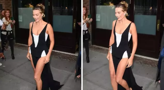 The famous actress dazzled in her deep-cut and slit dress.