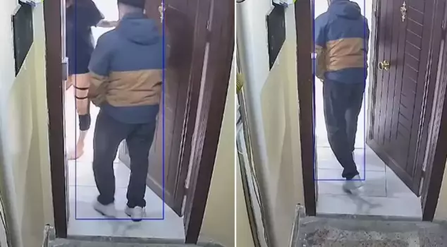 A courier attempting to enter a female customer's home was detained.