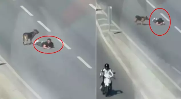 He crawled along the right lane of the main road.
