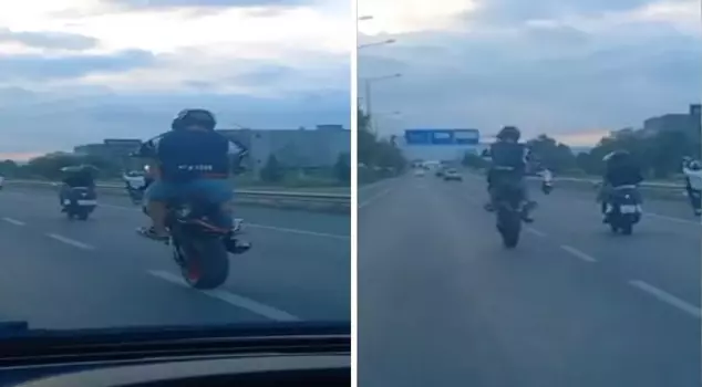 They drove with their front lifted in moving traffic! Reactions poured in.