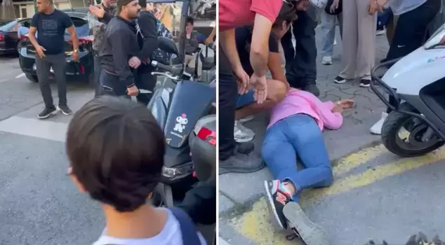 In Kadıköy, an individual attempted to attack parents with a knife in front of their child.
